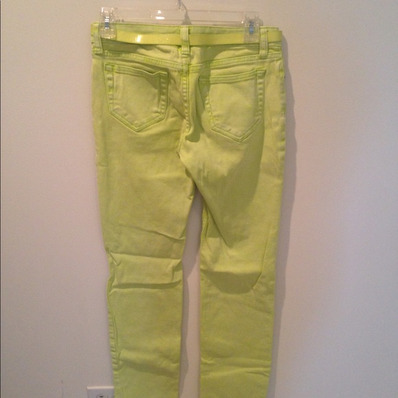 Electric Lime Green Color Jeans w/ Belt - Picture 6 of 7